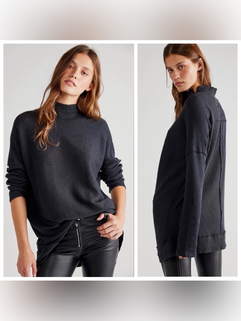 We The Free Black Ribbed Turtleneck Sweater or could even be mini dress